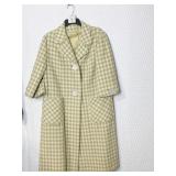 VINTAGE 60S TAN AND CREAM HOUNDSTOOTH WOOL LADIES