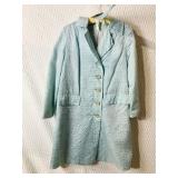 LADIES LIGHT BLUE EMBOSSED COAT RAIN PAKA BY