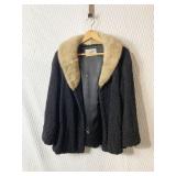 KRONENFELD FURS LAMBSWOOL JACKET WITH EMBROIDERED
