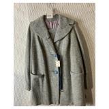 LIGHT BLUE TWEED SUIT WITH BELT SIZE 14 JACKET