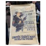 VINTAGE NAVY RECRUITMENT POSTER, 36X24
