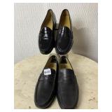 SHOES-MENï¿½S BLACK LEATHER LOAFERS SANTONI ITALY