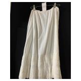 VINTAGE COTTON HALF SLIP WITH WIDE LAYERS OF LACE
