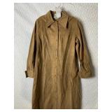 VINTAGE BROWN SUEDE BUTTON FRONT LONG SLEEVE
