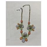 RJ GRAZIANO PASTEL FLOWERS NECKLACE RHINESTONE