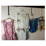 PINK FULL BIB APRON THREE HALF APRONS WHITE SHEER