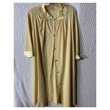 SMALL NYLON ROBE W/ SATIN TRIM BUTTON FRONT