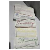 HAND STITCHED 7 DAYS OF THE WEEK COTTON TOWELS