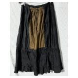 BLACK AND BROWN SATIN PC. SKIRT 29" X 34" L