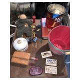 COVERED BOX LEAD FIGURES ETC.