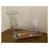 CORNING BREAD GLASS TUBE BAKER, ETCHED GLASS