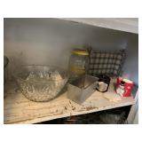 GLASS SERVING BOWLS, LIPTON TEA DISPENSER, LOAF