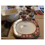 CHARLETON HALL OVAL SERVING BOWL, MATCHING CANDLE