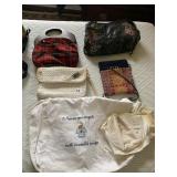 PURSES INCLUDING WOODEN HANDLE AND TAPESTRY