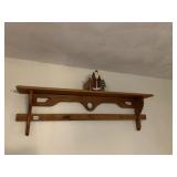 WOOD WALL SHELF AND SANTA