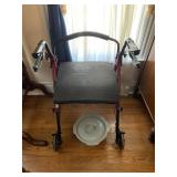 ROLLING WALKER, POTTY BUCKET