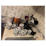 MUG TREE, MILK GLASS SNOOPY MUG, MILK GLASS TRAIN