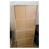 STORAGE CABINET WITH 4 TIERS AND SLIDING DOORS