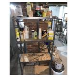 LIGHTWEIGHT METAL STORAGE SHELF WITH CONTENTS
