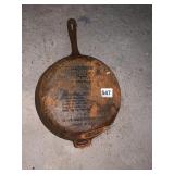 WAGNER CAST IRON 10.5 CHICKEN FRYER, NEEDS TLC