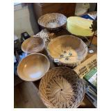 WOOD BOWL AND BASKETS