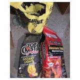 CHARCOAL BRIQUETS, SALT ETC.