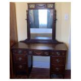 ANTIQUE VANITY, 46X18X30, MATCHES 51, 54, 56