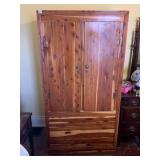 CEDAR WARDROBE, ONE LARGE CABINET, 34X22X67