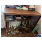 SLIDING GLASS DOOR BOOKSHELF WITH 3 SHELVES,