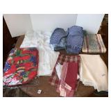 HOLLY TAPESTRY PLACEMATS, EMBROIDERED NAPKINS,