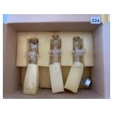 TRIO OF BLOWN GLASS ANGEL TEA LIGHT HOLDERS, NEW