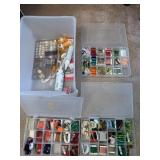 3 CASES OF EMBROIDERY GLOSS, STENCILS, DRAWER NOT