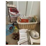 BASKET, STENCILS, EMBROIDERY HOOPS, LOOMS