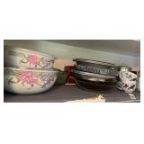 NESTING METAL MIXING BOWLS, PIE PLATES AND TINS,