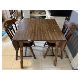 DOUBLE DROP SIDE TABLE WITH 2 MATCHING CHAIRS