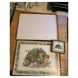 CORK BACKED PLACEMATS AND MATCHING COASTERS, SET