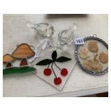 STAINED GLASS ROSENTHAL CANDLE HOLDERS