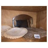 SHELL DISHES, METAL TRIVET, ETC.