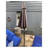 OUTDOOR UMBRELLA WITH CAST IRON BASE, UMBRELLA