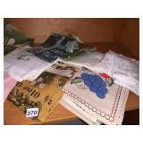 VINTAGE HAND DONE TOWELS, LINENS