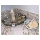 DRESSER TRAY, PERFUME HOLDER WITH ESTEE LAUDER,