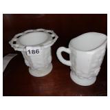 VASE, PITCHER MILK GLASS