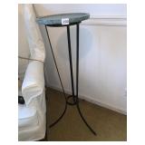 PLANT STAND METAL & MARBLE 38" H X 12" ROUND