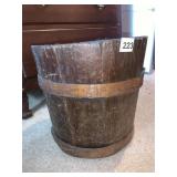 WOODEN BARREL/PLANTER 11.5" H