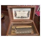 WOOD CARVED MUSIC BOX MADE IN SWITZERLAND