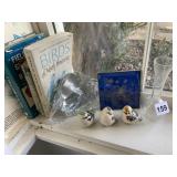 PAINTED BIRD SIGNED, GLASS ROCK, BOOKS ABOUT