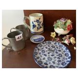 PEWTER CUPS, HOLLAND MUG, ETC.