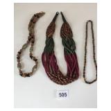 MULT STRAND BEADED NECKLACE CUSHION CUT POLISHED