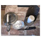 CANDLE HOLDERS LONDON, WENDEL AUGUST OVAL PLATE