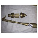 BRASS SHOEHORN, BRASS WEIGHTS